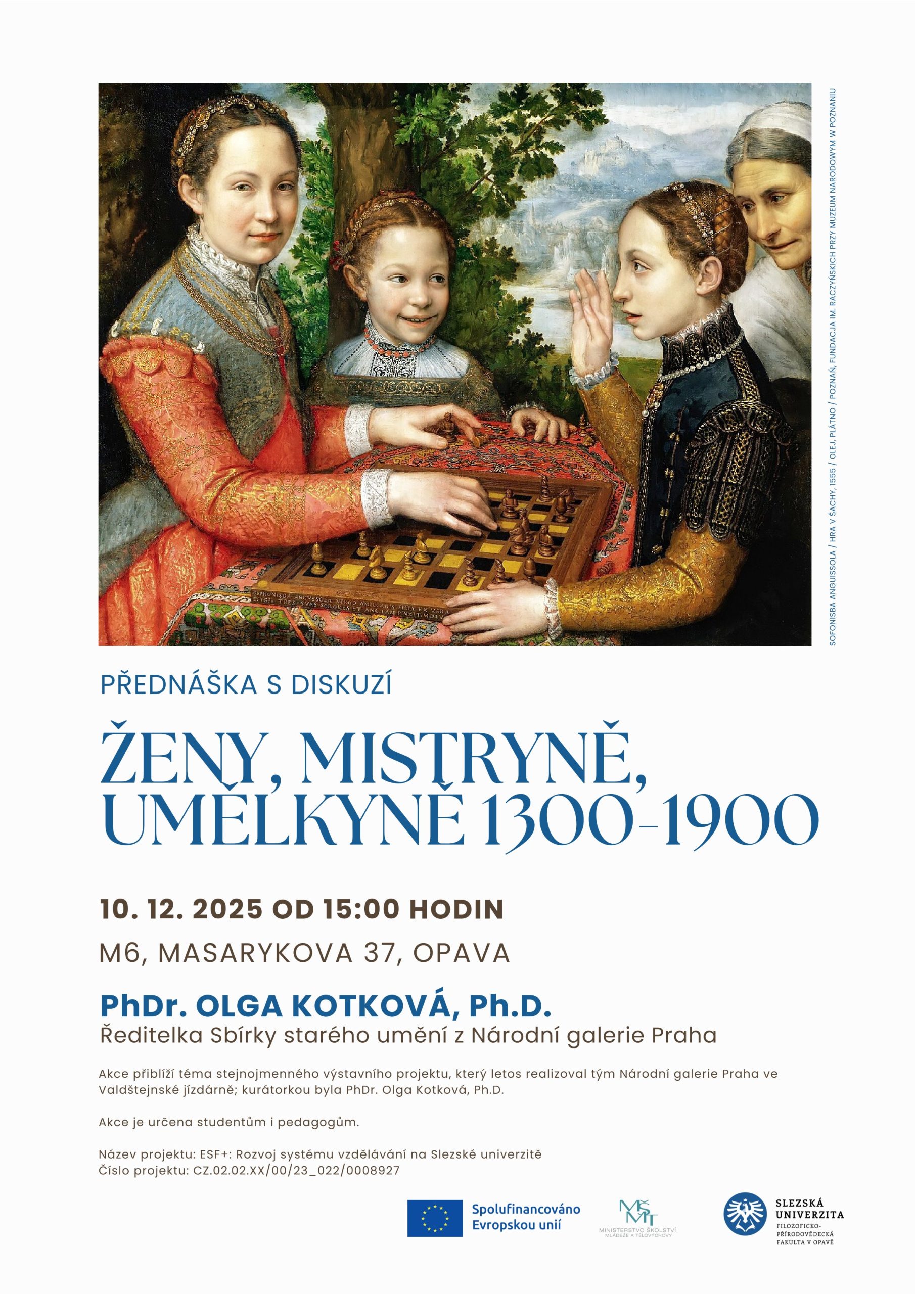 Pozvánka na přednášku „Ženy, mistryně, umělkyně 1300-1900“